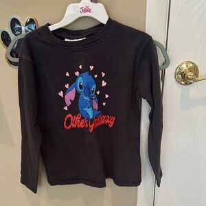 Zara Kids Black Long Sleeve Tee with Blue Character